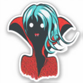 Grappig vampier meisje Schattige Gothic karakter k Sticker (Voorkant)