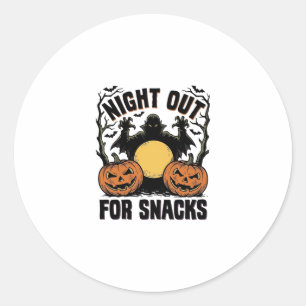Grappig vampier shirt met griezelige pompoen nacht ronde sticker