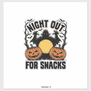 Grappig vampier shirt met griezelige pompoen nacht sticker