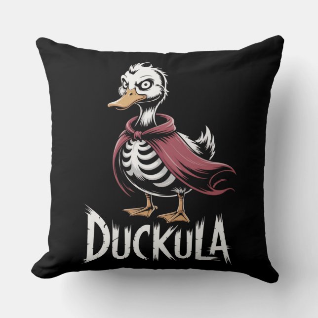 Grappig Vampire Duck Skeleton voor Halloween & Got Kussen (Voorkant)