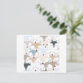 Grappig van de cartoon leuk vos of wolf patroon briefkaart (Staand voorkant)