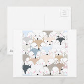 Grappig van de cartoon leuk vos of wolf patroon briefkaart (Voorkant / Achterkant)