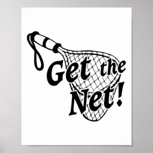Grappig Vang Het Net Vissen Bootvaren Lucky Vissen Poster