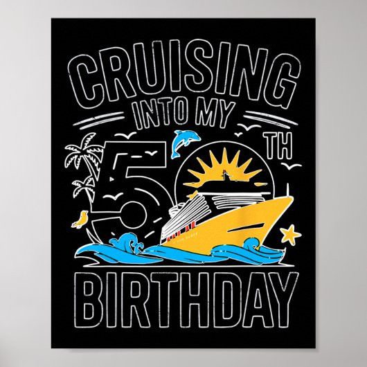 Grappig Varend Naar Mijn 50e Verjaardag Middelland Poster (Voorkant)
