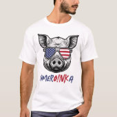 Grappig varken Amer-OINK-a Patriotic T-shirt (Voorkant)