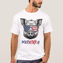 Grappig varken Amer-OINK-a Patriotic T-shirt