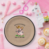 Grappig varken bellen cartoon karakter papieren bordje (Feest)