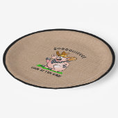 Grappig varken bellen cartoon karakter papieren bordje (Gekanteld)