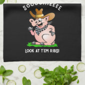 Grappig varken bellen cartoon karakter theedoek (Gevouwen)