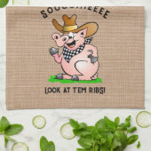 Grappig varken bellen cartoon karakter theedoek (Gevouwen)