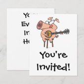 grappig varken dat een banjo cartoon speelt kaart (Voorkant / Achterkant)