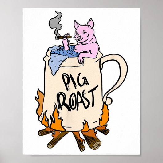 Grappig Varken gebraden in een Beer Stein Gift Poster (Voorkant)