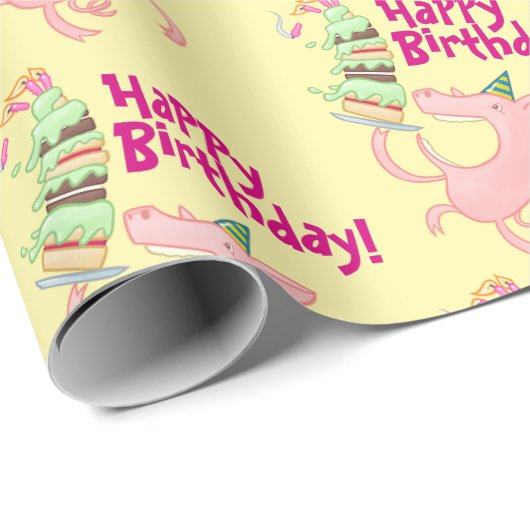 Grappig varken Happy Birthday! Giant Layer Cake Ca Cadeaupapier (Rol Hoek)