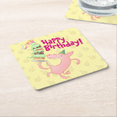 Grappig varken Happy Birthday! Giant Layer Cake Ca Kartonnen Onderzetters (Schuin)