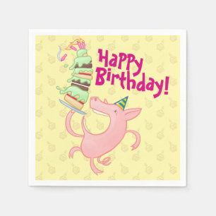 Grappig varken Happy Birthday! Giant Layer Cake Ca Servet