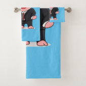 Grappig varken in business suit cartoon bad handdoek (Insitu)