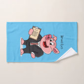 Grappig varken in business suit cartoon bad handdoek (Handdoek)