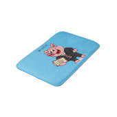 Grappig varken in business suit cartoon badmat (Gekanteld)