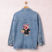 Grappig varken in business suit cartoon denim jacket (Hangar)