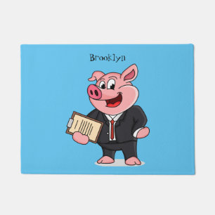 Grappig varken in business suit cartoon deurmat