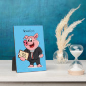 Grappig varken in business suit cartoon fotoplaat (Zijkant)