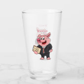 Grappig varken in business suit cartoon glas (Achterkant)