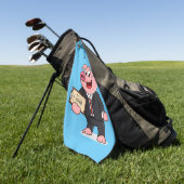 Grappig varken in business suit cartoon golfhanddoek