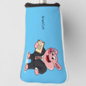 Grappig varken in business suit cartoon golfheadcover (Draai 90)