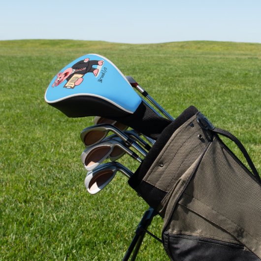 Grappig varken in business suit cartoon golfheadcover (Insitu)