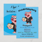 Grappig varken in business suit cartoon kaart (Voorkant / Achterkant)