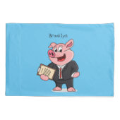 Grappig varken in business suit cartoon kussensloop (Achterkant)