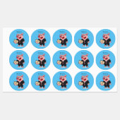 Grappig varken in business suit cartoon labels (Vel)