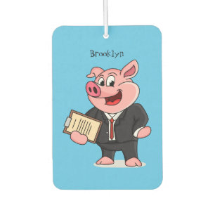 Grappig varken in business suit cartoon luchtverfrisser