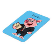Grappig varken in business suit cartoon magneet (Linkerzijde)