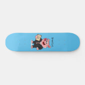 Grappig varken in business suit cartoon persoonlijk skateboard (Horizontaal)