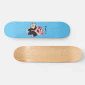 Grappig varken in business suit cartoon persoonlijk skateboard (Horizontaal)