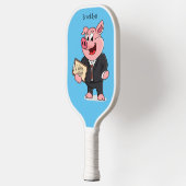 Grappig varken in business suit cartoon pickleball paddle (Links)
