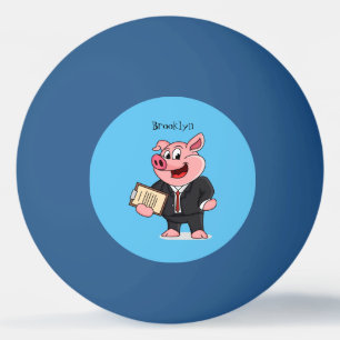Grappig varken in business suit cartoon pingpongbal