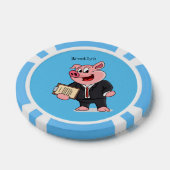 Grappig varken in business suit cartoon poker chips (Enkel)