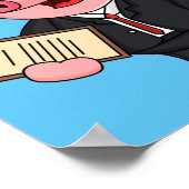 Grappig varken in business suit cartoon poster (Hoek)