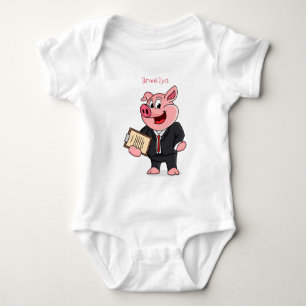 Grappig varken in business suit cartoon romper