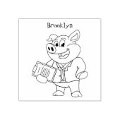 Grappig varken in business suit cartoon rubberstempel (Afrduk)