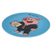 Grappig varken in business suit cartoon snijplank (Hoek)