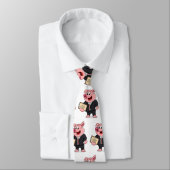 Grappig varken in business suit cartoon stropdas (Gebonden)