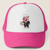 Grappig varken in business suit cartoon trucker pet (Voorkant)