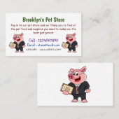 Grappig varken in business suit cartoon visitekaartje (Voorkant / Achterkant)