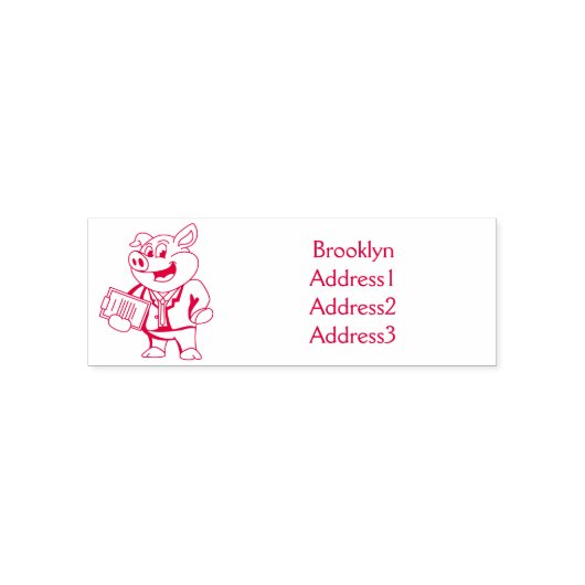 Grappig varken in business suit cartoon  zelfinktende stempel (Design)