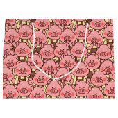 Grappig varken in overalls groot cadeauzakje (Voorkant)