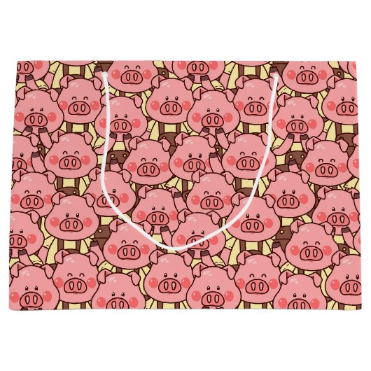 Grappig varken in overalls groot cadeauzakje (Voorkant)