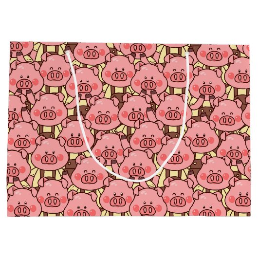 Grappig varken in overalls groot cadeauzakje (Achterkant)